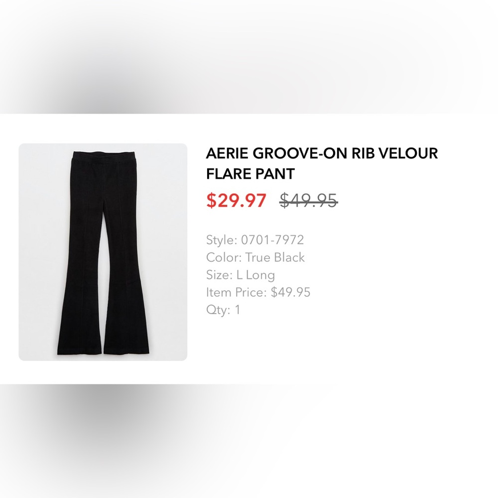 Aerie Groove On Rib Velour Flare Pants